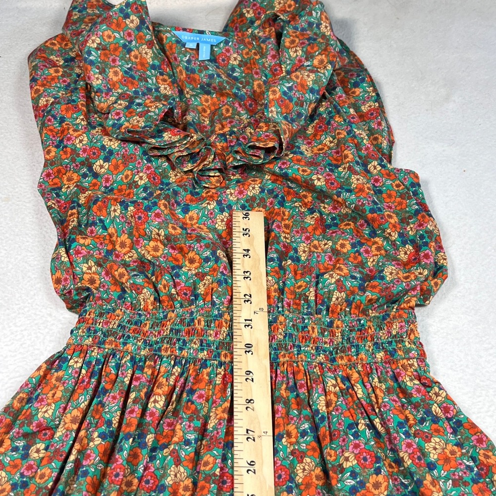 Draper James Dress Women S Floral Ruffle Meadow Tiered Midi Pockets Boho Prairie - Picture 8 of 11